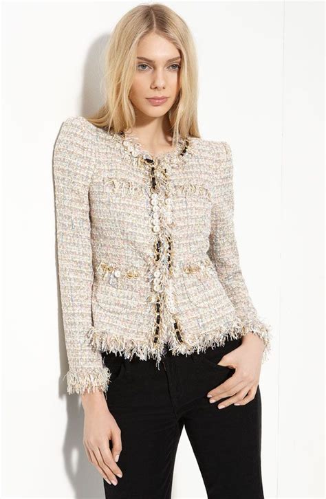 boucle jacke chanel stil|best boucle jackets for women.